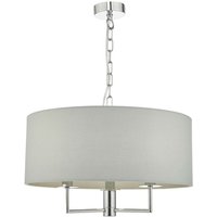 Dar Lighting - dar jamelia - Zylindrische Pendelleuchte Chrom & Grau poliert, 3x E14 von DAR LIGHTING