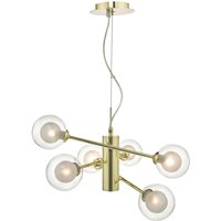 Dar kumara - Pendelleuchte Gold & Glas, 6x G9 von DAR LIGHTING