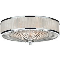 Dar oslo - Crystal Flush Deckenleuchte Chrom poliert, Weiß, 3x E27 von DAR LIGHTING