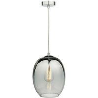 Dar Lighting - dar patrice - Kuppel Pendelleuchte Silber Glas, 1x E27 von DAR LIGHTING