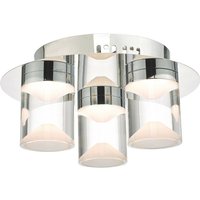 Dar Lighting - dar susa - Flush Deckenleuchte poliert Chrom & Acryl led Badezimmer IP44, 3x led von DAR LIGHTING