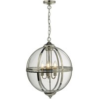 Dar Lighting - dar vanessa - Pendelleuchte Nickel poliert und klar, 5x E14 von DAR LIGHTING