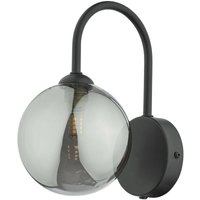 Dar Lighting - Eissa Wandleuchte Mattschwarzer Rauchglasschirm von DAR LIGHTING