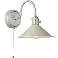 Dar Lighting - Hadano Dome Wandleuchte Antik Chrom mit Kaschmirschirm von DAR LIGHTING