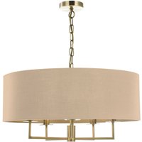 Dar Lighting - Jamelia 5-flammiger Kronleuchter mit Antik-Messing-Taupe-Schirm von DAR LIGHTING