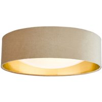 Nysa Zylindrische 2-Licht-Einbaulampe mit Samt-Taupe-Schirm 40 cm von DAR LIGHTING