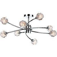 Dar Lighting - dar seattle - Semi Flush Deckenleuchte Licht poliert Chrom, 8x G9 von DAR LIGHTING