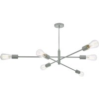 Dar Lighting - Alana Multi Armed 6 Light Industrial Semi Flush Light Mattgrau von DAR LIGHTING