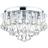 Dar fringe - Crystal Flush Deckenleuchte Chrom poliert IP44, 4x G9 von DAR LIGHTING