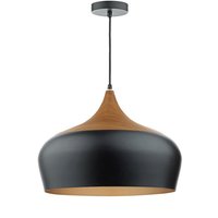 Dar Lighting - dar gaucho - Kuppel Pendelleuchte Schwarz Groß, 1x E27 von DAR LIGHTING