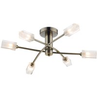 Dar morgan - Semi Flush Deckenleuchte Light Antik Messing, 6x G9 von DAR LIGHTING