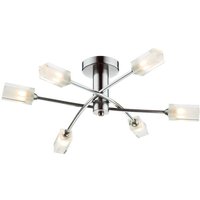 Dar Lighting - dar morgan - Semi Flush Deckenleuchte Light Satin Chrome, 6x G9 von DAR LIGHTING