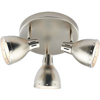 Dar osaka - Spotlight Round Plate Spot Lampe Antik Chrom, 3x E14 von DAR LIGHTING