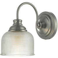 Dar tack - Kuppel Wandleuchte Antik Chrom & Strukturglas von DAR LIGHTING