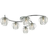 Dar elma - Semi Flush Deckenleuchte Licht poliert Chrom & Kristall, 6x G9 von DAR LIGHTING