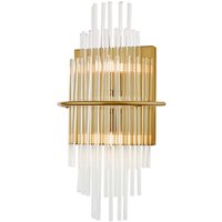 Lukas Designer 2 Light Wandleuchte Antik Gold Glasstäbe von DAR LIGHTING