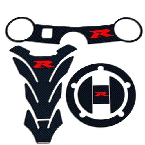 DARDDI Carbon Tankdeckel Aufkleber Tank Pad Gabel Gabelbrücke Obere Klemme Aufkleber für SU&ZUKI GSXR GSX-R 600 750 1000 K3 K4 K5 K6 K7 K8 K9 L17 Motorrad tankpad von DARDDI