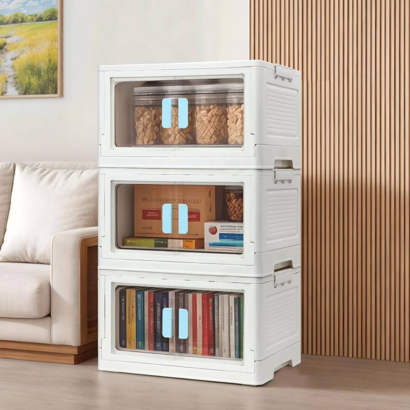 DARDVORLAG Aufbewahrungsbox 3 x Kunststoff Aufbewahrungsbox, Durchsichtig Stapelboxen (3 St), mit zwei Öffnungsmöglichkeiten und glatten Oberfläche von DARDVORLAG