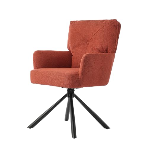 DARDVORLAG Esszimmerstuhl Drehstuhl 180° Drehbar, Metallgestell, Lamb Wool Komfortabler Küchenstuhl mit Armlehnen, Schwenkbarer Stuhl für Wohnzimmer, Büro & Esszimmer Orangerot DARDVORLAG Esszimmerstuhl Drehstuhl 180° Drehbar, Metallgestell, Lamb Wool Komfortabler Küchenstuhl mit Armlehnen, Schwenkbarer Stuhl für Wohnzimmer, Büro & Esszimmer Orangerot von DARDVORLAG