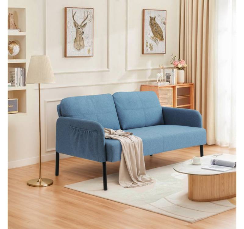 DARDVORLAG Loveseat 2-Sitzer Sofa, Gepolsterter Sessel mit Lehne und Eisenrahmen (für Wohnzimmer, Schlafzimmer und Büro), mit Robusten Metallbeinen von DARDVORLAG