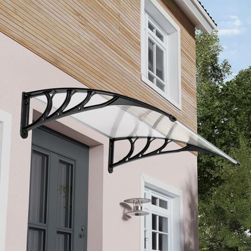 Vordach für Haustür – Modernes Pultbogenvordach mit schwarzem Rahmen, 5mm Polycarbonatplatte & Aluminium-Verbindungen – Wetterfeste Türüberdachung Vordach für Haustür – Modernes Pultbogenvordach mit schwarzem Rahmen, 5mm Polycarbonatplatte & Aluminium-Verbindungen – Wetterfeste Türüberdachung von DARDVORLAG