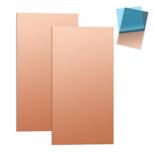 2pcs Kupferplatten,Kupferplatte Metallblech,Kupferblech 1mm stark,Einseitig Kupfer Plattiert Laminat PCB Leiterplatte,für Metallhandwerk,Schmuckherstellung,Leiterplattendruck und mehr(20x10cmx1mm) von DARENYI