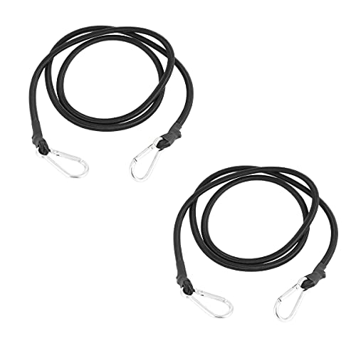 DARENYI 1.5m Gepäckspanner mit Haken Schwarz Spanngummis mit Karabiner Lange Spanngurte mit Haken Gummibändern Bungee Kabel für Car Caravan Trunks Camping-Wohnmobile(2pcs) von DARENYI