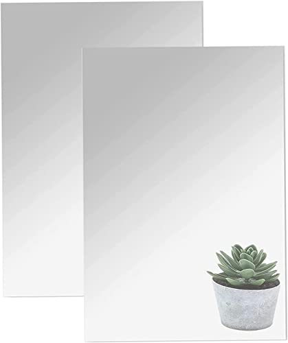 DARENYI 2 Stück Klebespiegel 40 x 30cm Selbstklebend Acrylspiegel Wandspiegel Rahmenlos zum Kleben für Badezimmer Wohnzimmer Schlafzimmer Schrank Tür von DARENYI