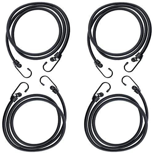 DARENYI 2m Gepäckspanner mit Haken Schwarz Spanngummis 200 cm Lange Spanngurte mit Haken Gummibändern Bungee Kabel für Car Caravan Trunks Camping-Wohnmobile(4pcs) von DARENYI