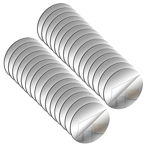 DARENYI 30 Stück Spiegel Rund 5cm Acryl Wandspiegel Spiegelfliesen Selbstklebend DIY Wandspiegel Dekospiegel für Wand Schule Zuhause Wohnzimmer Schlafzimmer von DARENYI