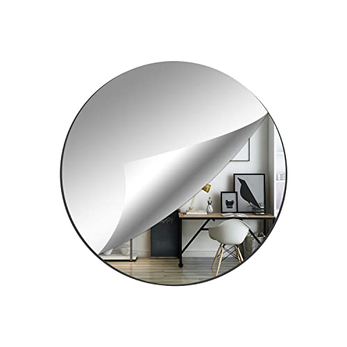 DARENYI 30cm Spiegel Rund Acrylic Runder Spiegel Spiegelfliesen Selbstklebend Spiegel zum Kleben Flexibler Spiegel Groß Wandspiegel für Badezimmer, Waschtisch, Wohnzimmer, Schlafzimmer von DARENYI