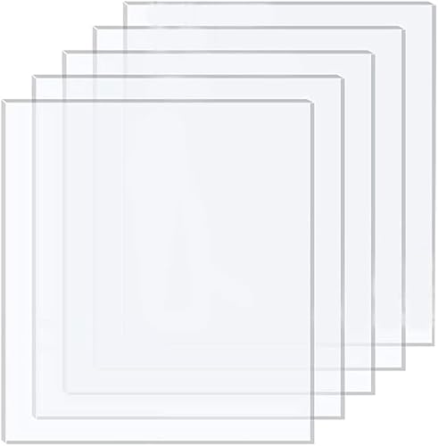 DARENYI 5 Pcs Klare Acrylglas Kunststoffplatten 2mm Transparente Acrylglas Platte Plexischeiben Klare Acrylglas Transparent Acrylplatte für Fotorahmen, Projektausstellung, Malerei (25 x 20cm) von DARENYI