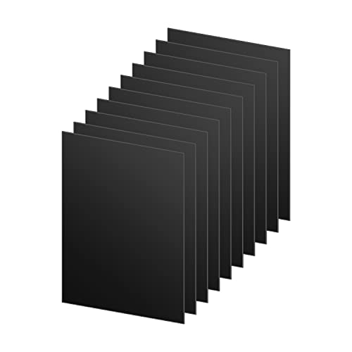 DARENYI 10 Stück 1mm Plastikplatte Schwarz ABS Kunststoff Platte Acrylglas Platte Plexiglasscheibe Kunststoffplatte für das Ersatzglas von Fotorahmen, Zeichen, Projektausstellung, Malerei (25 x 20cm) von DARENYI