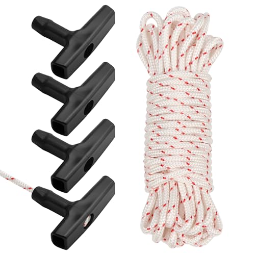 DARENYI 10 Meter Starterseil Rasenmäher 4mm Starterseil Zugseil Seil mit Starter Griff Seilzug Rasenmäher für Generator, Rasenmäher, Kettensäge von DARENYI
