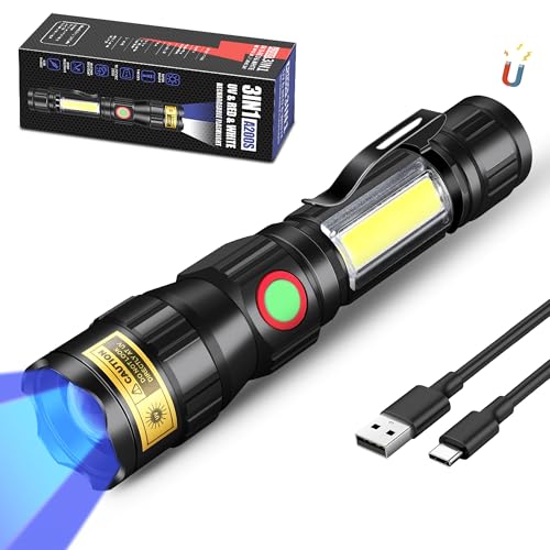 DARKBEAM 365 nm UV Taschenlampe Schwarzlicht, 3IN1 ultraviolette LED Taschenlampe USB-C wiederaufladbare Mini, Schwarzlicht-Blitzlicht fokussierbar für Haustier Urin-Gestein-Erkennung, Härtung Harz DARKBEAM 365 nm UV Taschenlampe Schwarzlicht, 3IN1 ultraviolette LED Taschenlampe USB-C wiederaufladbare Mini, Schwarzlicht-Blitzlicht fokussierbar für Haustier Urin-Gestein-Erkennung, Härtung Harz von DARKBEAM