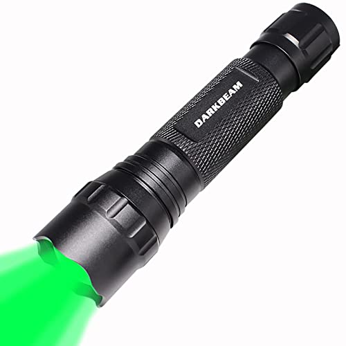 DARKBEAM Grünes licht Taschenlampe Taktische LED Aufladbar USB, 501BS hohe Lumen Zoomable Grüne Taschenlampen Tragbares Handheld Grün Licht für Angeln Jagd Detektor Astrofotografie von DARKBEAM