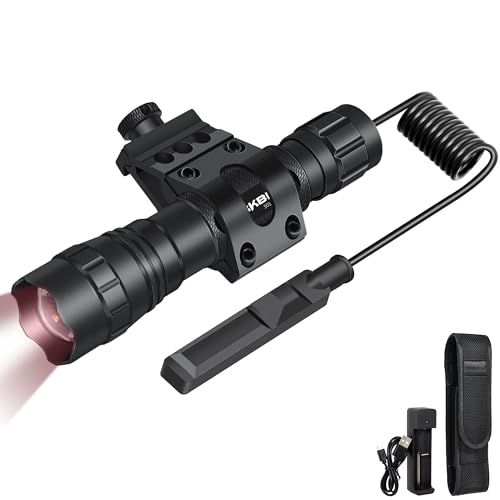 DARKBEAM Infrarot-Taschenlampe nachtsicht 850nm LED-Infrarot-Licht 10W, Arbeit für Nachtsichtgeräte, Zoombare Unsichtbare IR-Strahler Wiederaufladbare für Jagd, Beobachtung, Rettung, mit Akku & Clip von DARKBEAM