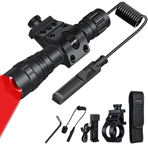 DARKBEAM Rot licht Taschenlampe LED Aufladbar USB, hohe Lumen Zoomable Rotlicht Taschenlampen Tragbares Handheld Rote Licht für Angeln, Jagd, Astrofotografie, Beobachtung, Rettung, mit Clip von DARKBEAM