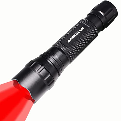 DARKBEAM Rot licht Taschenlampe Taktische LED Aufladbar USB, 501BS hohe Lumen Zoomable Rote Taschenlampen Tragbares Handheld Rotlicht für Angeln Jagd Detektor Astrofotografie von DARKBEAM