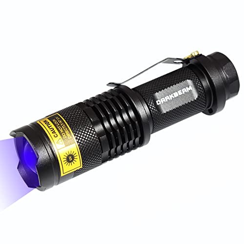 DARKBEAM UV Taschenlampe 365 nm Licht Woodsche Lampe Schwarzlicht Ultraviolett LED Mini-Handtaschendetektor für Hundeurin Haustierflecken 370 nm fälschungssichere Identifizierung, Harzaushärtung von DARKBEAM