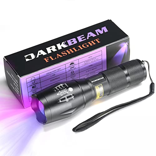 DARKBEAM UV Taschenlampe 365 nm und 395 Licht Woodsche Lampe Schwarzlicht Ultraviolett LED Tragbare Mini Handheld Detektor für Hund Urin Haustier Flecken, Banknote Identifikation Harz Härtung von DARKBEAM