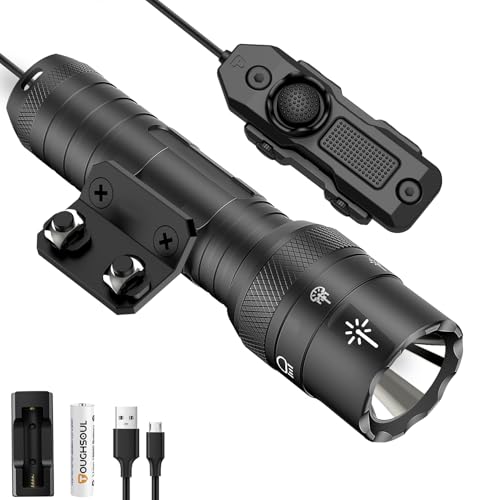 DARKFANG 1250 Lumen Taktische Taschenlampe grünes Licht Wiederaufladbare Taschenlampe mit Druckschalter LED Licht von DARKFANG