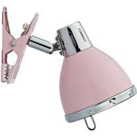 Dar Lighting - dar osaka - Clip On Spot Lampe Pink und Chrom poliert, 1x E14 von DAR LIGHTING