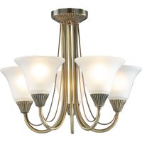 Dar Lighting - dar boston - Semi Flush Deckenleuchte Light Antik Messing, 5x E14 von DAR LIGHTING