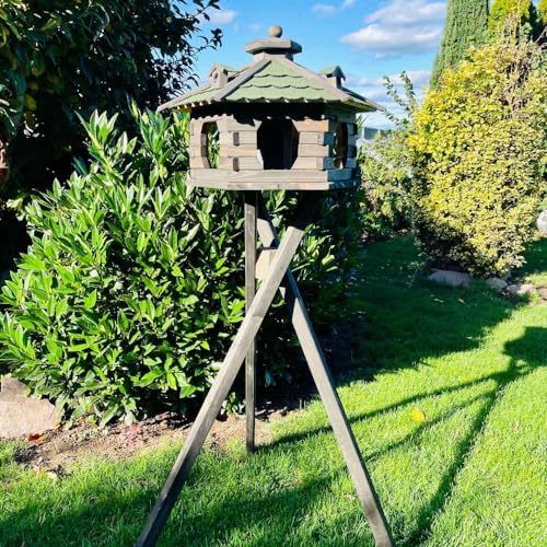 DARLUX Vogelfutterhaus XL Sechseck Vogelhaus + Ständer Futterstelle Braun/Grün DARLUX Vogelfutterhaus XL Sechseck Vogelhaus + Ständer Futterstelle Braun/Grün von DARLUX