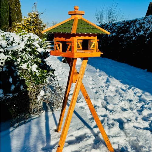 DARLUX Vogelfutterhaus XL Sechseck Vogelhaus + Ständer Futterstelle Braun/Grün DARLUX Vogelfutterhaus XL Sechseck Vogelhaus + Ständer Futterstelle Braun/Grün von DARLUX