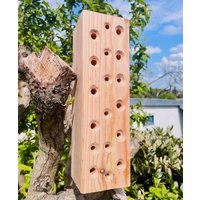 Darlux Garten Wildbienen - Insektenhotel Nisthilfe Hartholz Stamm Naturbelassen 300 Mm Freistehend Oder Hängend von DARLUXShop