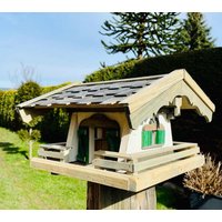 Darlux Rechteckiges Vogel Futter Haus L Futterstelle Aus Holz Vogelhaus Braun von DARLUXShop