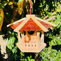 Darlux Sechseck Holz Vogel Futter Haus L Futterstelle Hängend Natur/ Braun von DARLUXShop
