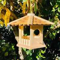 Darlux Sechseck Holz Vogel Futter Haus L Futterstelle Hängend Natur/ Natur von DARLUXShop